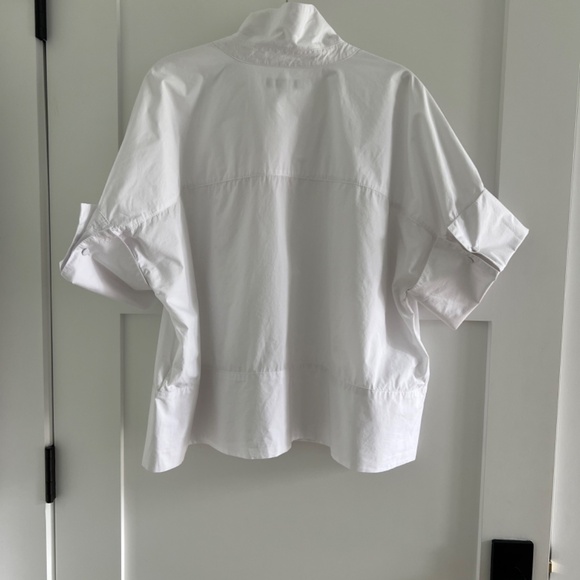 Banana Republic Heavy Cotton Poplin White Boxy Shirt Sz XL - Picture 5 of 9